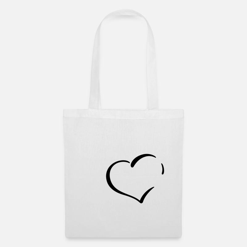 cœur - Sac en tissu - blanc