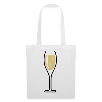 Glass Of Sparkling Wine (Oval / Open / 2C) - Tote Bag - white - Front