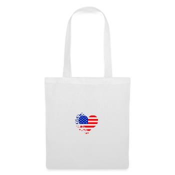 Heart US Flag - Tote Bag - white - Front