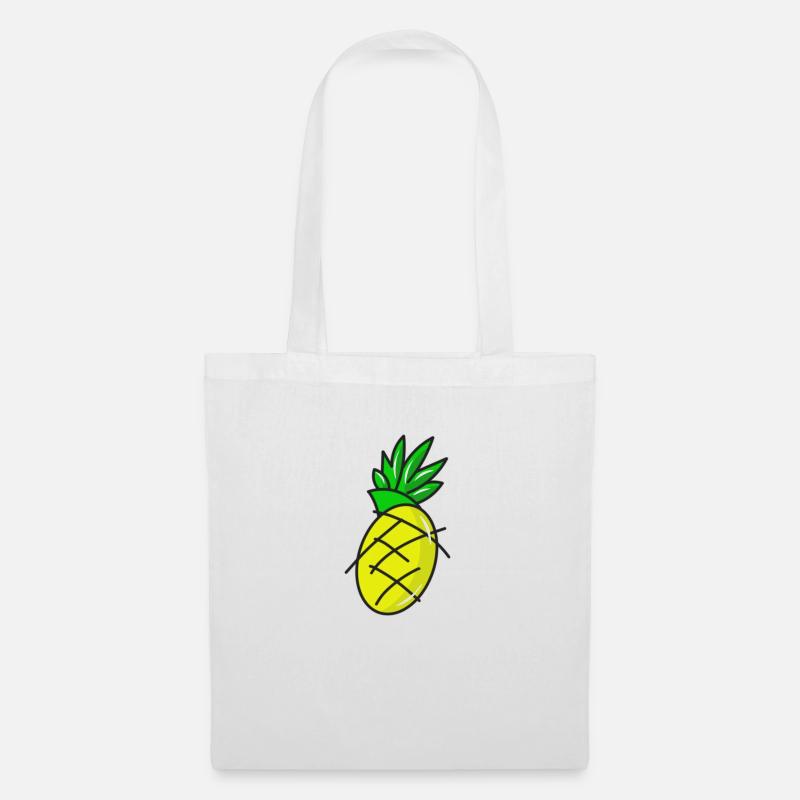 Ananas - Stoffbeutel - Weiß
