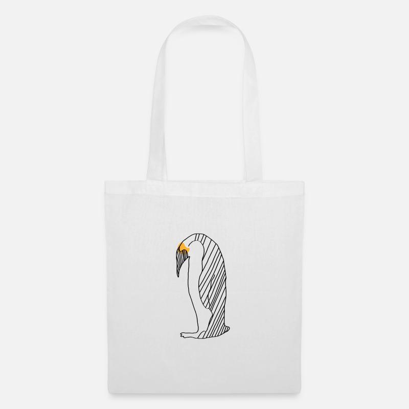 Pinguin handgezeichnet Geschenk zum Geburtstag - Stoffbeutel - Weiß