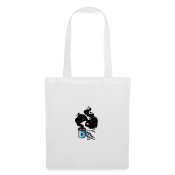 Astronaute - Main mug café espace - Sac en tissu - blanc - Devant