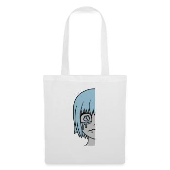 Half sad girl face - Tote Bag - white - Front