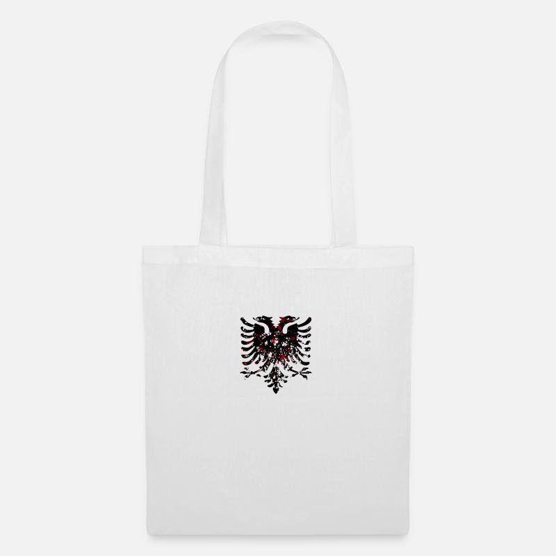 Aigle albanais Noir Blanc Rouge - Sac en tissu - blanc