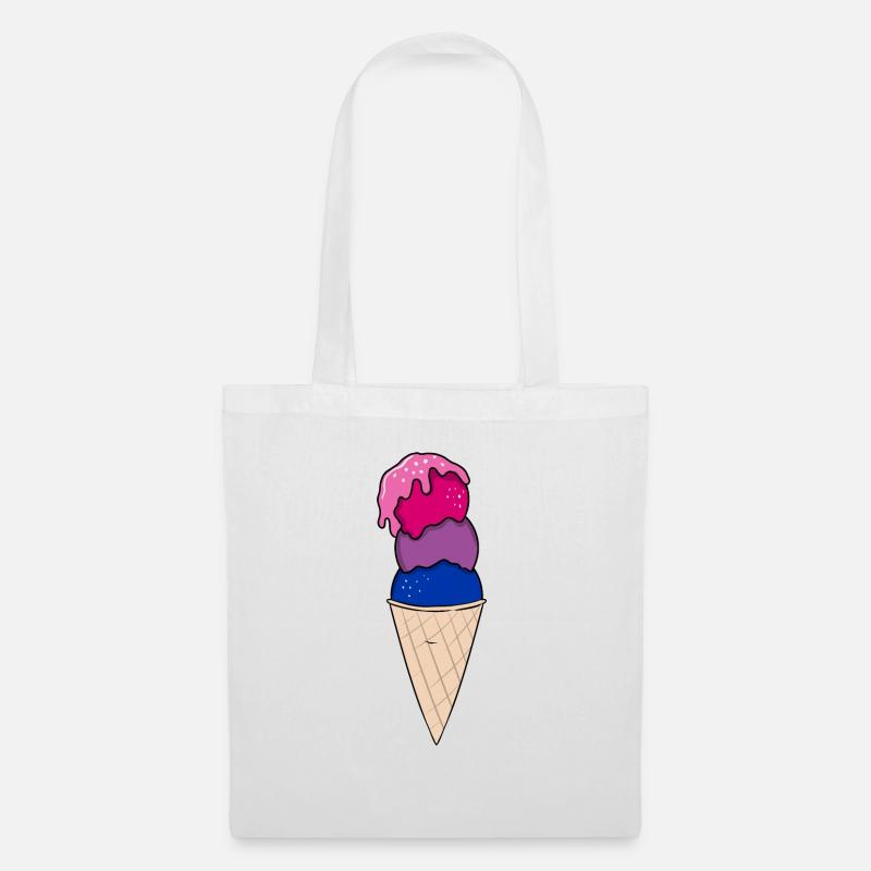 Bisexual Pride Eiscreme Bisexuelles Geschenk - Stoffbeutel - Weiß