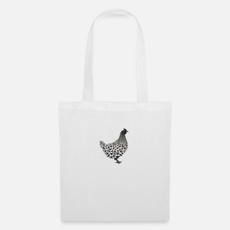silhouettes made from chickens and chicks - Tote Bag - white