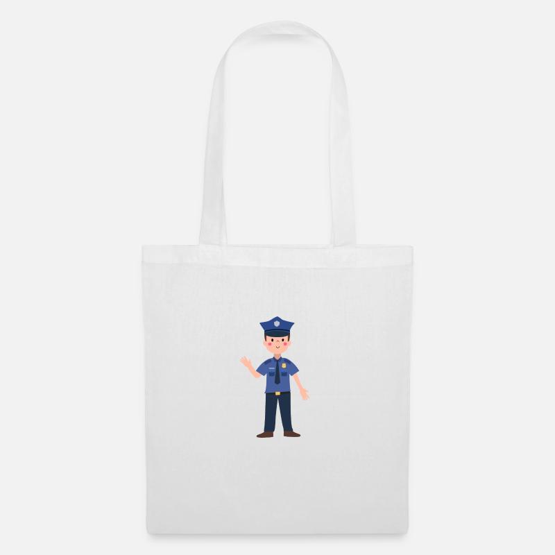 Polizei Beamter - Stoffbeutel - Weiß