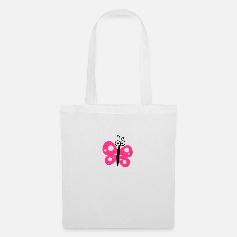 rose papillon - Sac en tissu - blanc