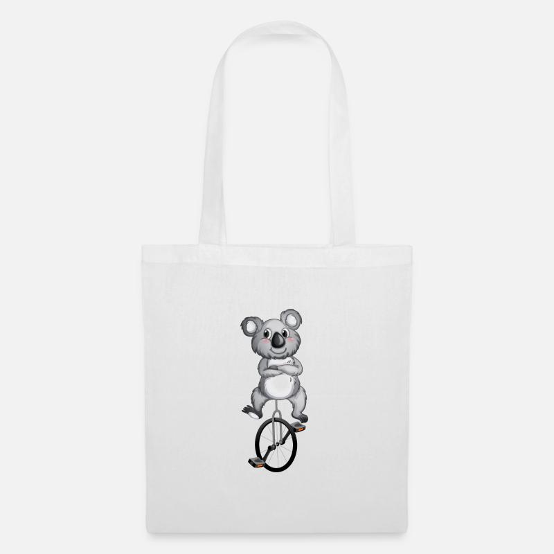 einrad unicycle einradartist koala einradsport - Stoffbeutel - Weiß