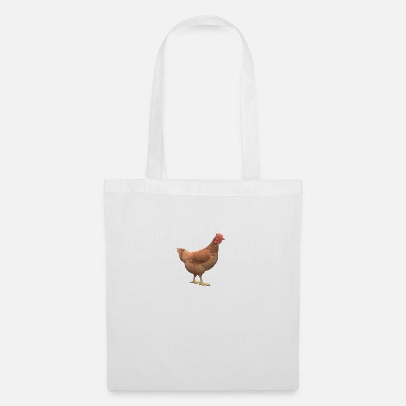 3D Huhn - Stoffbeutel - Weiß