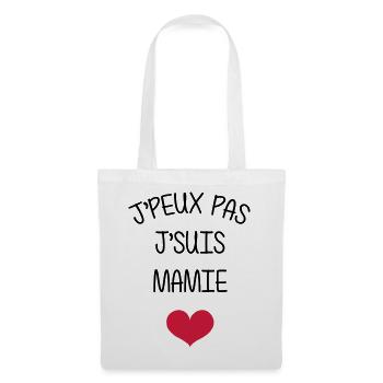 Mamie Mamy Grand Mère Naissance Bébé Amour - Sac en tissu - blanc - Devant