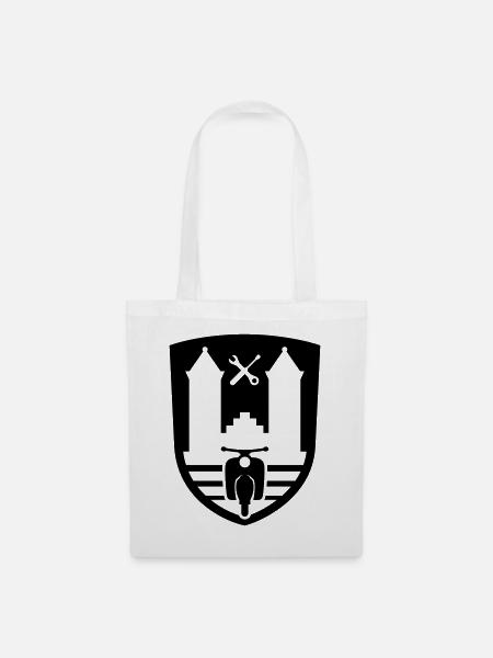 Mopedsport Wappen / Logo / Emblem - Stoffbeutel - Weiß