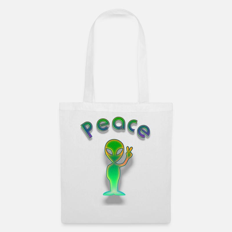 Peace alien - Tote Bag - white