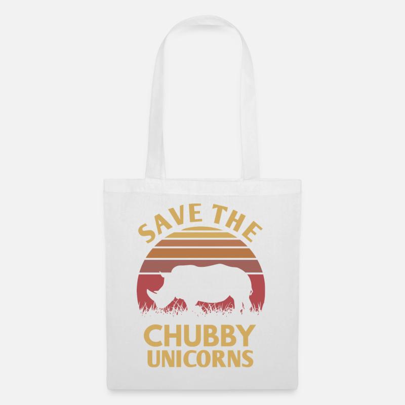 Save the Chubby Unicorns Design - Stoffbeutel - Weiß
