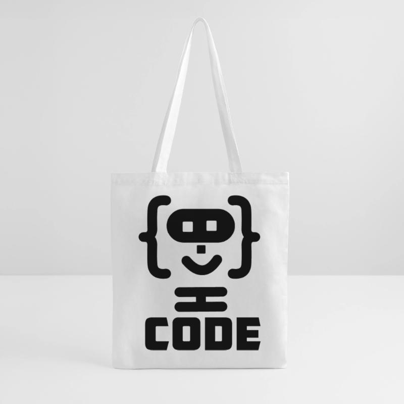 Logo de code de programmeur hacker avec texte CODE Sac en tissu