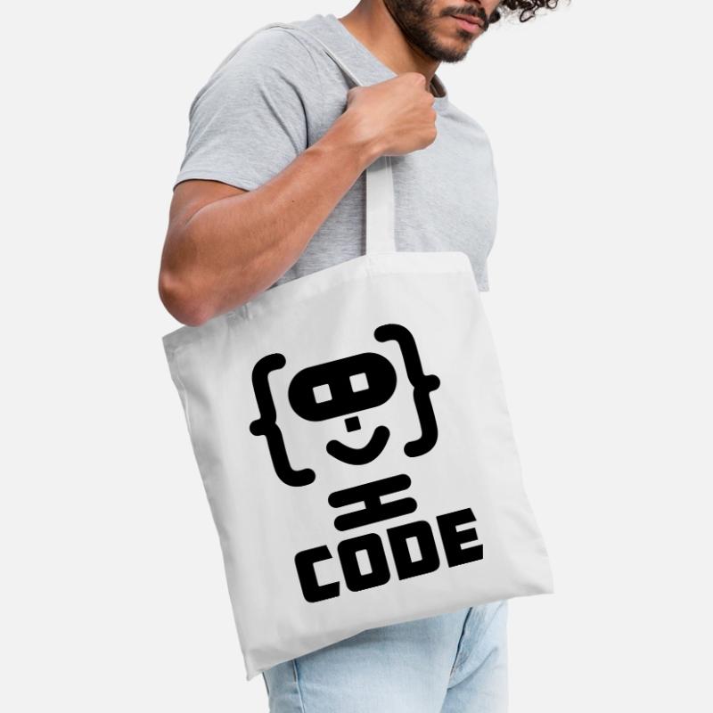 Logo de code de programmeur hacker avec texte CODE Sac en tissu