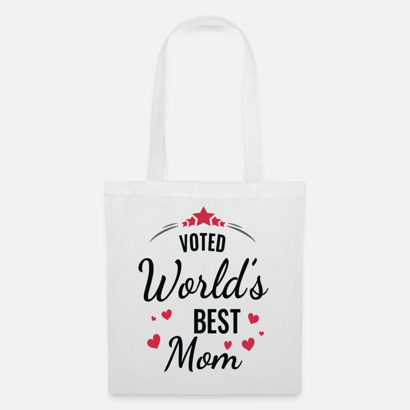 Zum besten Mama-Herz-Design gewählt - Stoffbeutel - Weiß