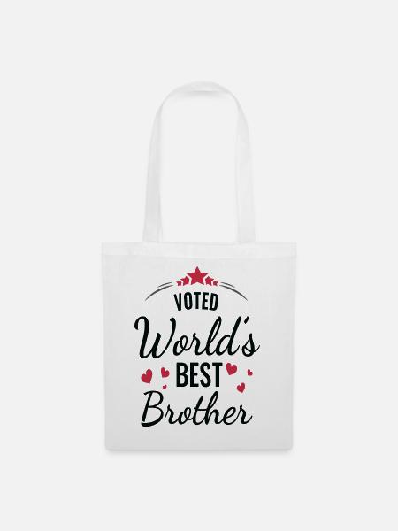 Zum besten Brother-T-Shirt der Welt gewählt - Stoffbeutel - Weiß
