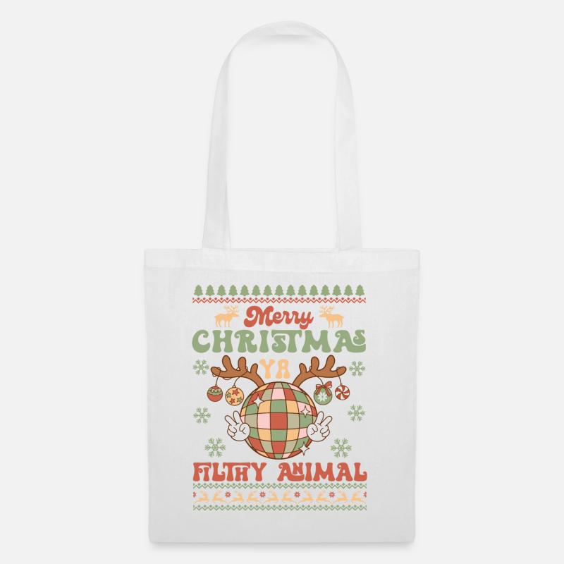 Hässlicher Weihnachtspullover - Stoffbeutel - Weiß