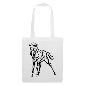 Chevaux T-shirt Cadeau Cavalier - Sac en tissu - blanc - Devant