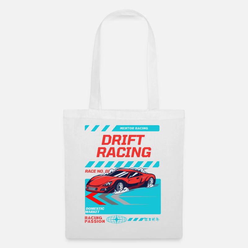 Roter Sportwagen Drift Racing Design - Stoffbeutel - Weiß