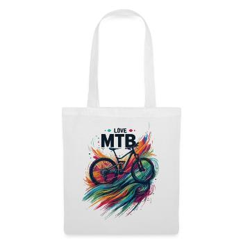 Vibrant Mountain Bike Adventure Design Love MTB - Sac en tissu - blanc - Devant