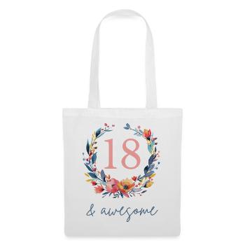 18 & awesome! personalisierbar - Stoffbeutel - Weiß - Vorne