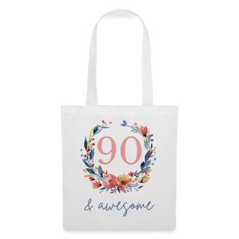 90 et génial ! personnalisable - Sac en tissu - blanc - Devant