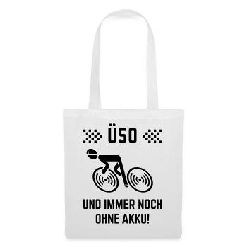 Ü50 Und Immer Noch Ohne Akku! (Fahrrad Rennrad B) - Stoffbeutel - Weiß - Vorne