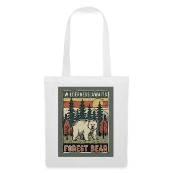 Motif d’ours chasseur de la nature sauvage - Sac en tissu - blanc - Devant