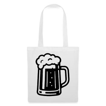 Tasse de bière symbole de bière - Sac en tissu - blanc - Devant