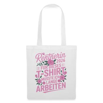 Pensioner 2026 Floral Design Pension Saying - Tote Bag - white - Front