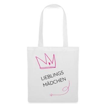 Couronne de fille préférée - Girl Power Illustration - Sac en tissu - blanc - Devant