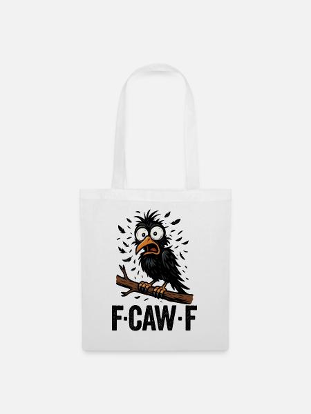 Schwarze Krähe F-CAW-F- Black Crow - Stoffbeutel - Weiß