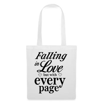 Tomber amoureux, mais à chaque page - Sac en tissu - blanc - Devant