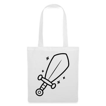 Minimalistisches Schwert Ritter Fantasy Line Art - Stoffbeutel - Weiß - Vorne
