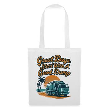 Les belles journées commencent avec un bon camion à ordures - Sac en tissu - blanc - Devant