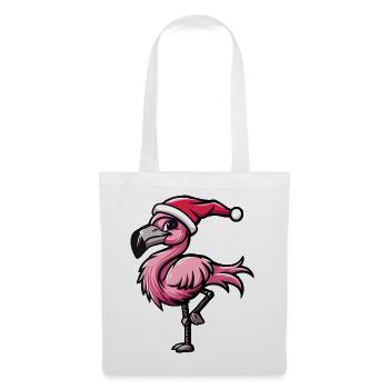 Noël flamant rose - Sac en tissu - blanc - Devant