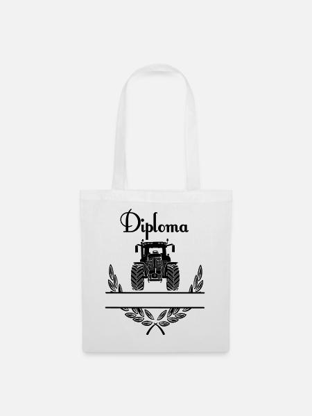 Diploma Tractor – Namensraum - Stoffbeutel - Weiß