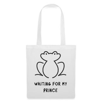 Silhouette d’art en ligne de grenouille - Sac en tissu - blanc - Devant