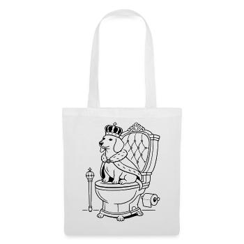 Dachshund Throne Toilet Line Art - Tote Bag - white - Front