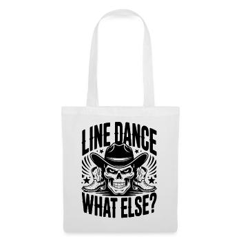 Line Dance – What Else? Western Skull Cowboy Tanz - Stoffbeutel - Weiß - Vorne