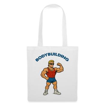 Dessin animé de gymnase de culturisme - Sac en tissu - blanc - Devant