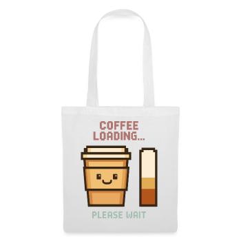 Chargement du café Pixel Art - Début matinal avec charme - Sac en tissu - blanc - Devant