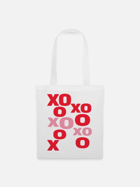 XO Liebesbriefe süße Valentinstag-Typografie - Stoffbeutel - Weiß
