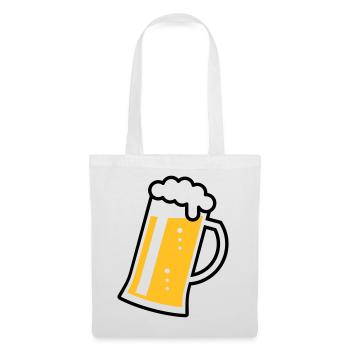 Maßkrug (Bier / Bierseidel / Bierglas / R /// 2C)  - Stoffbeutel - Weiß - Vorne