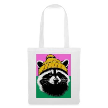 Raton laveur - Sac en tissu - blanc - Devant