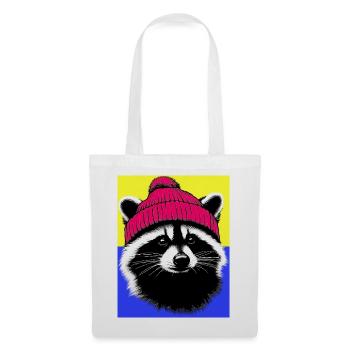 Raton laveur - Sac en tissu - blanc - Devant