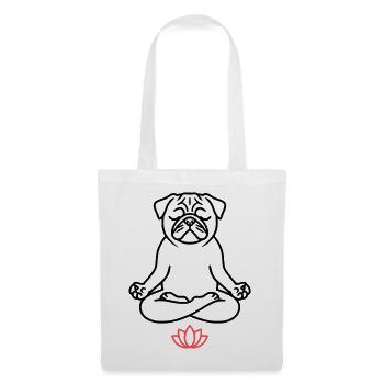 Pug Yoga Meditation Outline - Tote Bag - white - Front