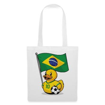 Le fan de football brésilien avec un drapeau - Sac en tissu - blanc - Devant